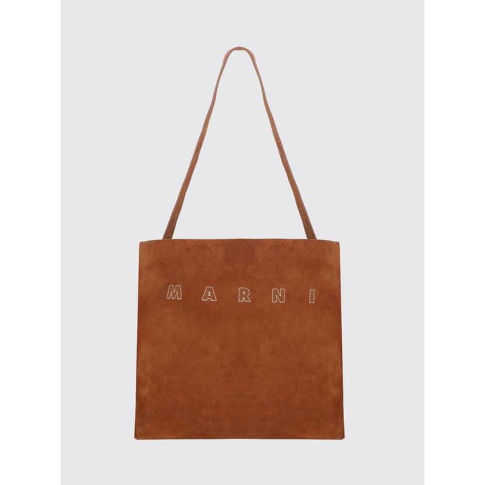 Marni Women Marni Museo Calfskin And Suede Tote Bag With Top Handle
